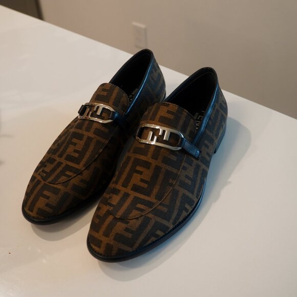 Fendi - O'Lock FF Jacquard Loafer (Brown) US Size: 13 - Picture 4 of 5
